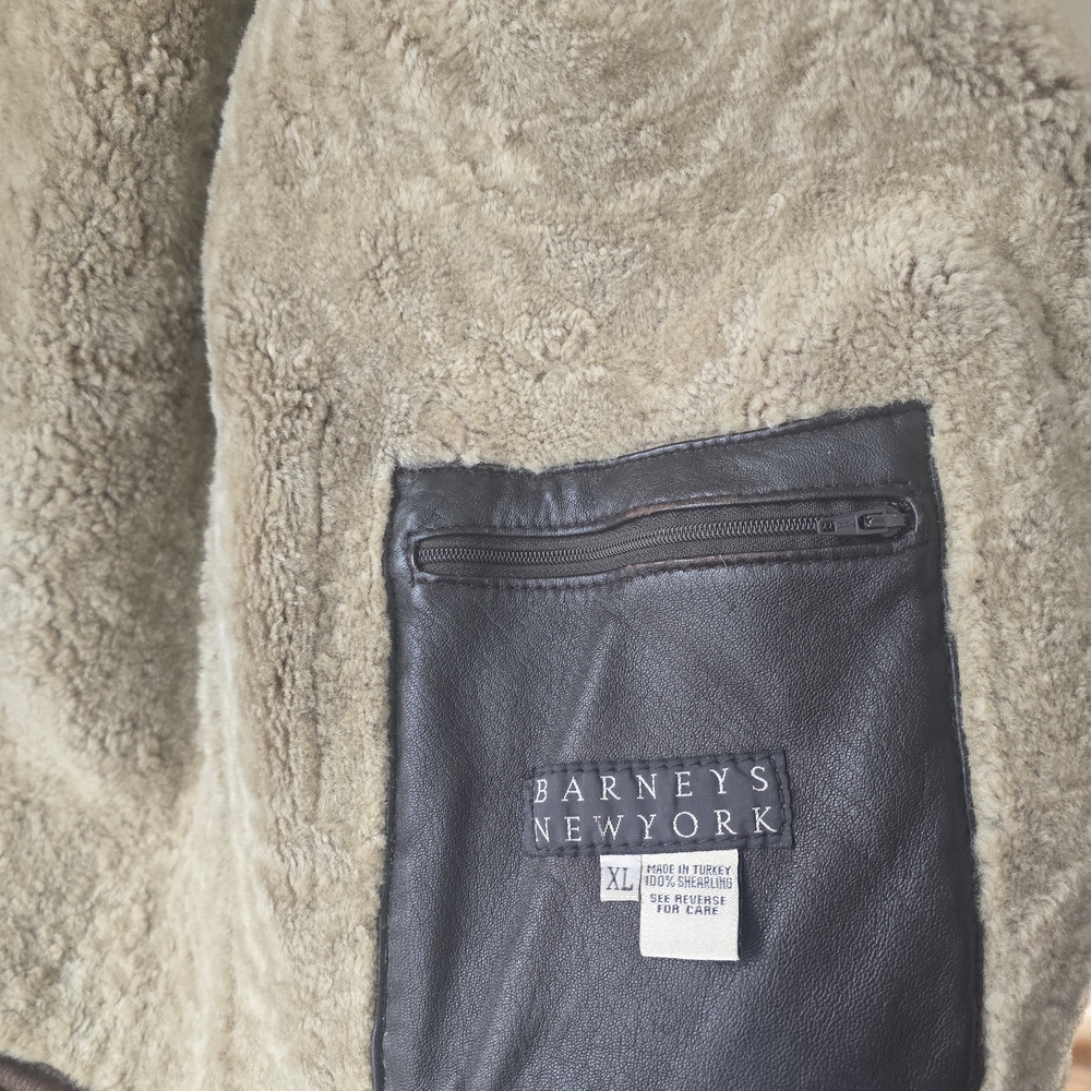 Barneys New York Brown Shearling Jacket - Picture 3 of 4